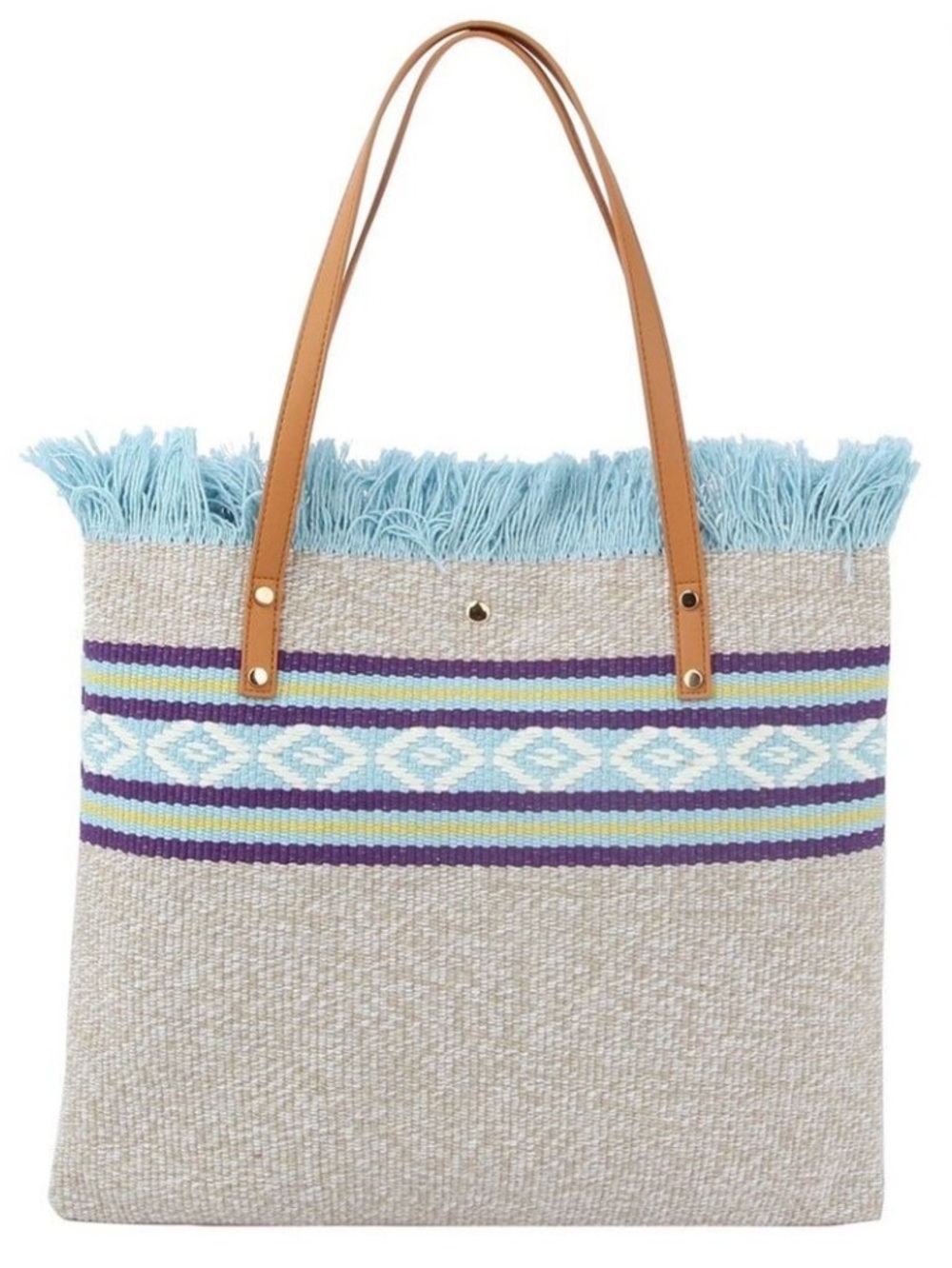 Woven Tote Bag Vacation Resort Cruise Travel Bag New With Tags Shoulder Straps